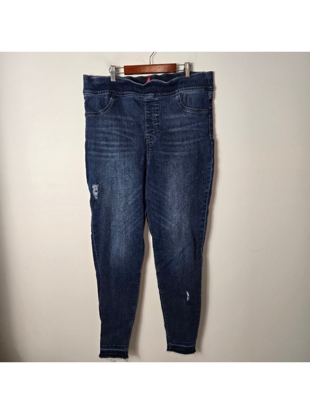 SPANX Size 2X Tall Distressed Skinny Ankle Jeans High-Rise Shapewear Pull-On